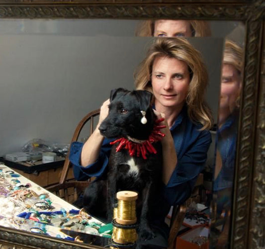 Laurence Coste with her Dog