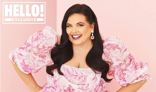 Scarlett Moffatt wearing Laurence Coste for Hello! Magazine