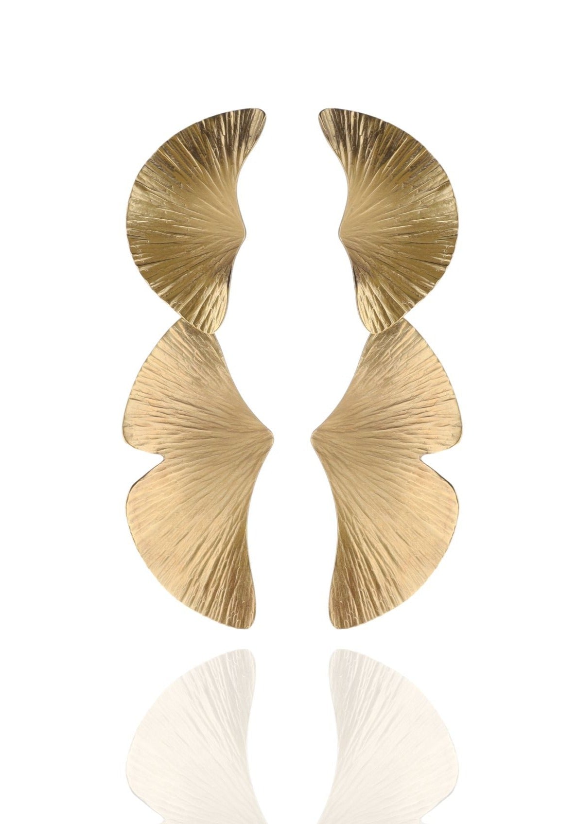 Ginkgo Double Leaf Earrings