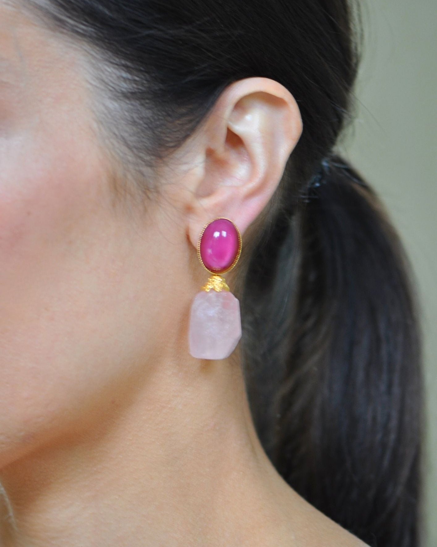 Lily Rose Quartz Earrings