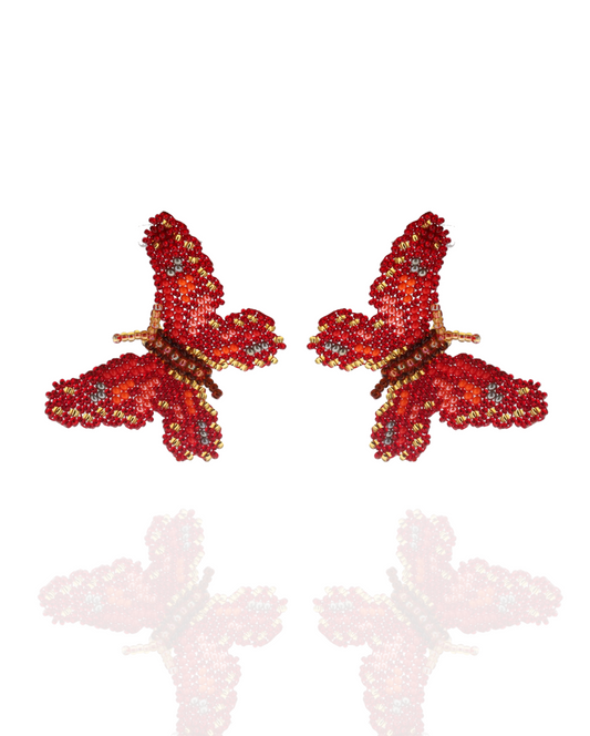 Small Beaded Butterfly Earrings
