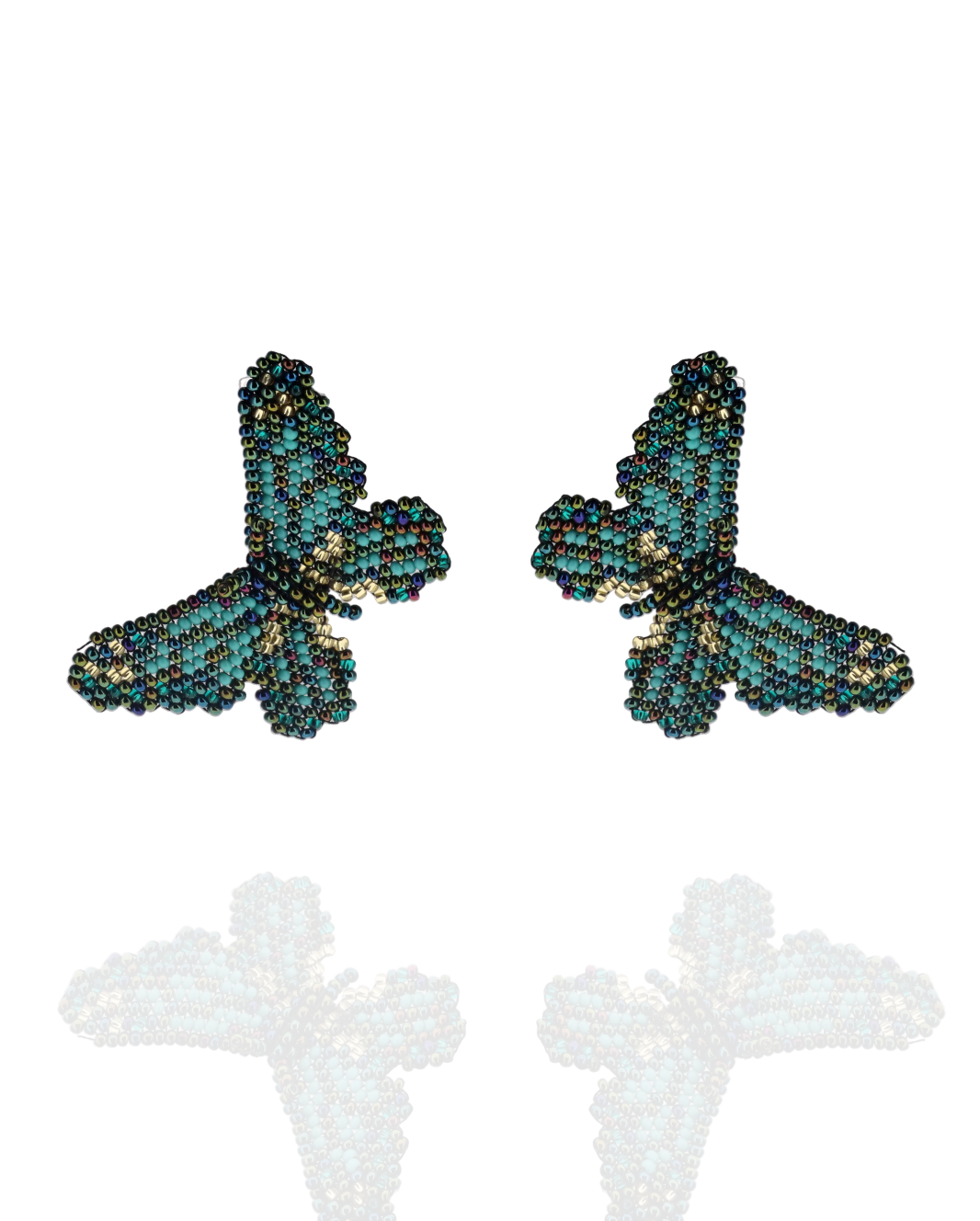 Small Beaded Butterfly Earrings