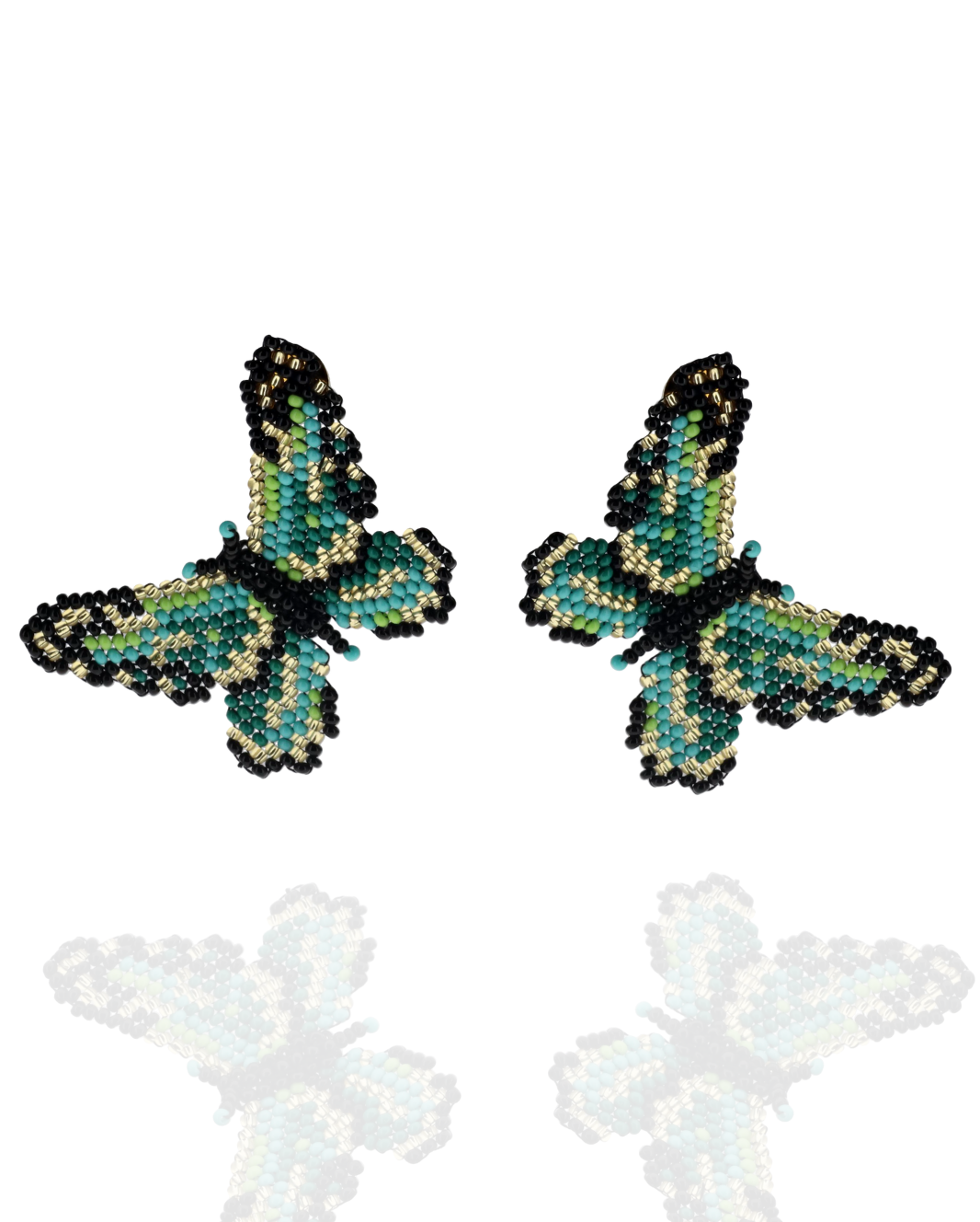 Small Beaded Butterfly Earrings