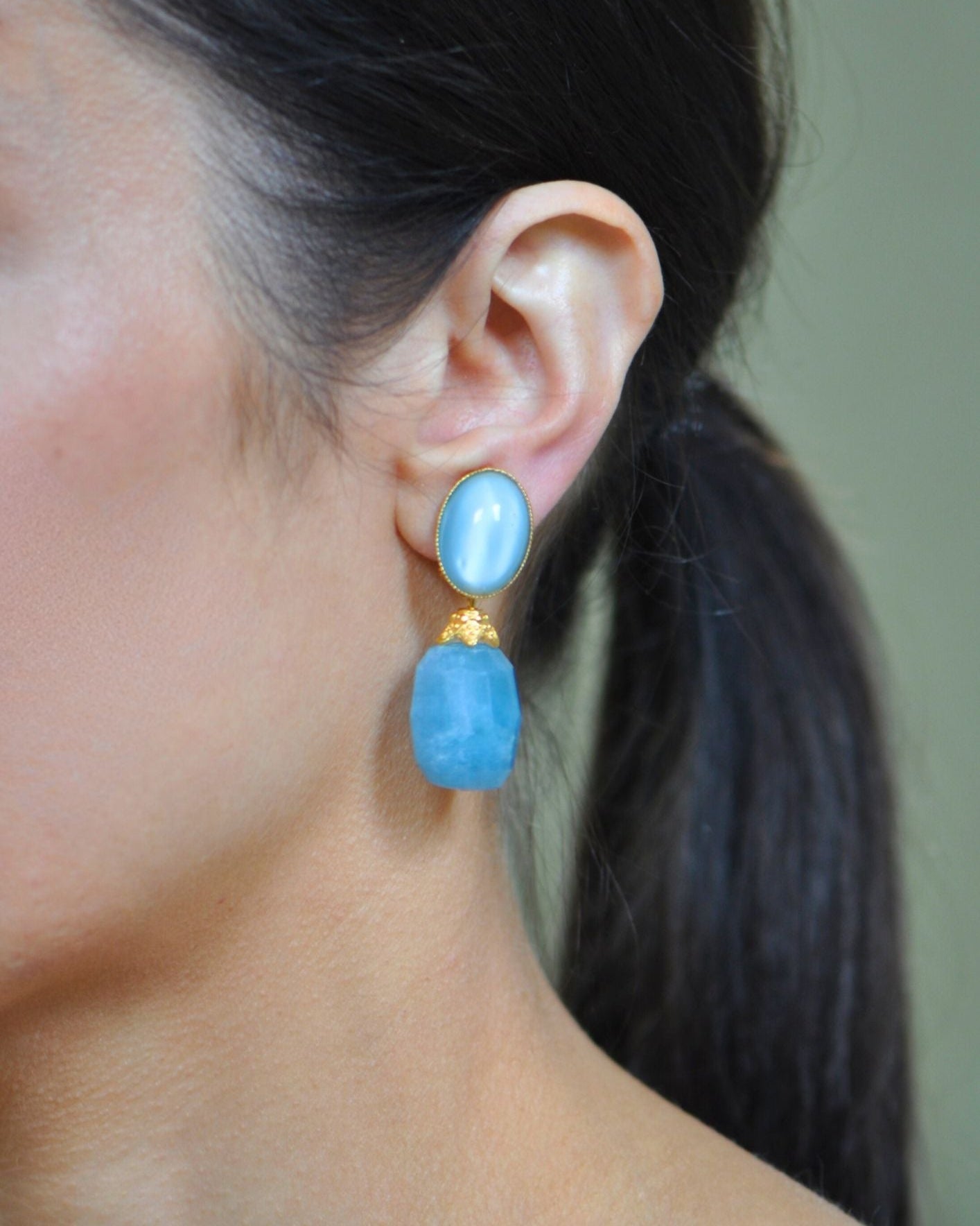 Zara Luna Aquamarine Earrings