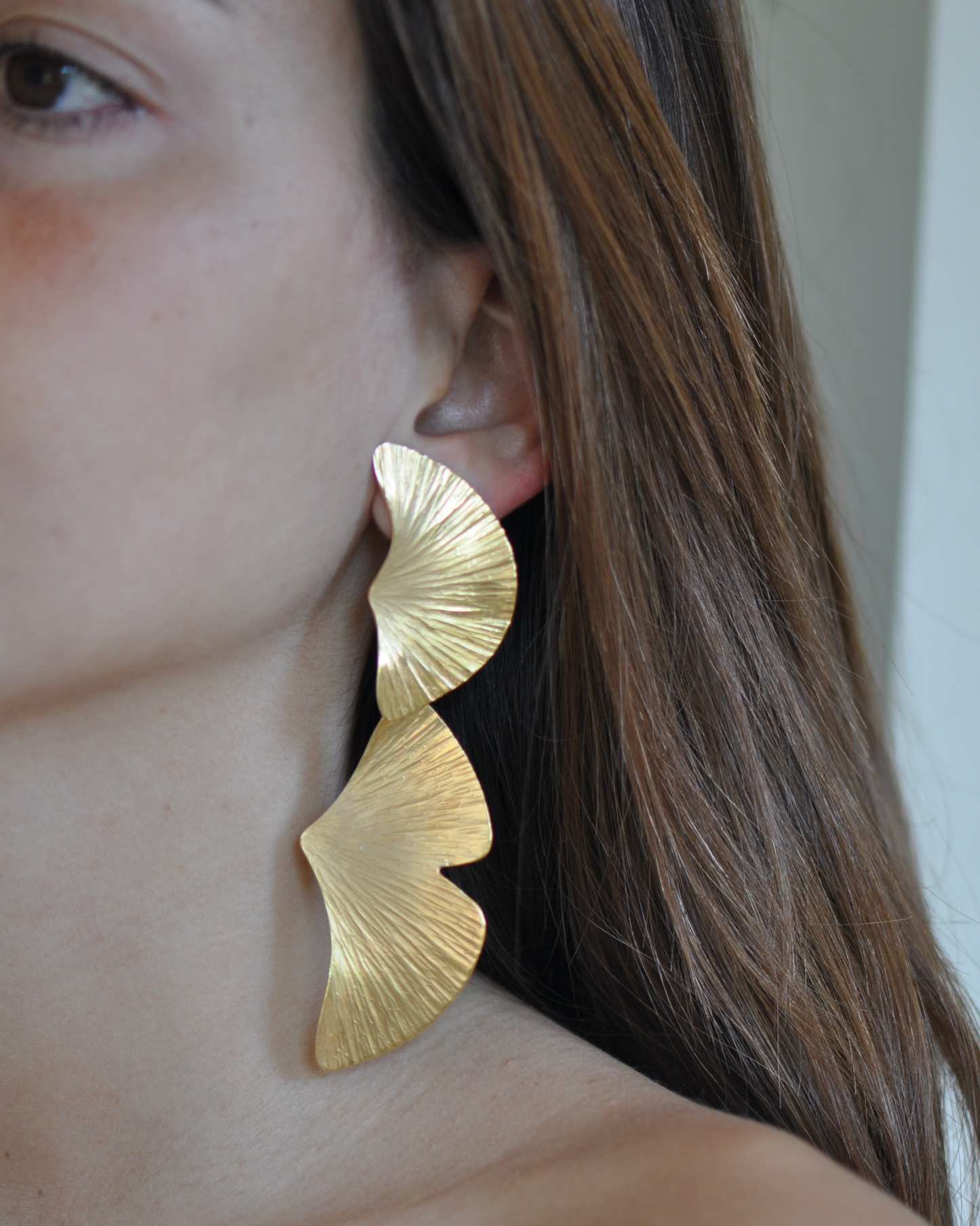 Ginkgo Double Leaf Earrings