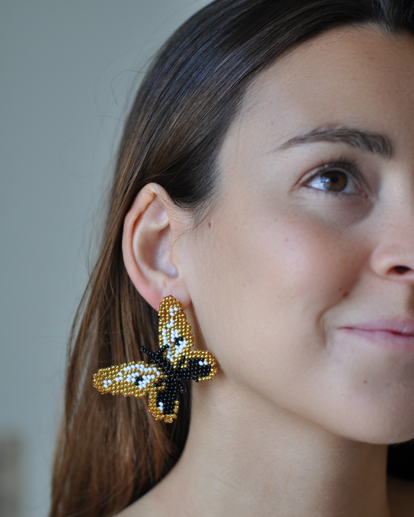 Small Beaded Butterfly Earrings