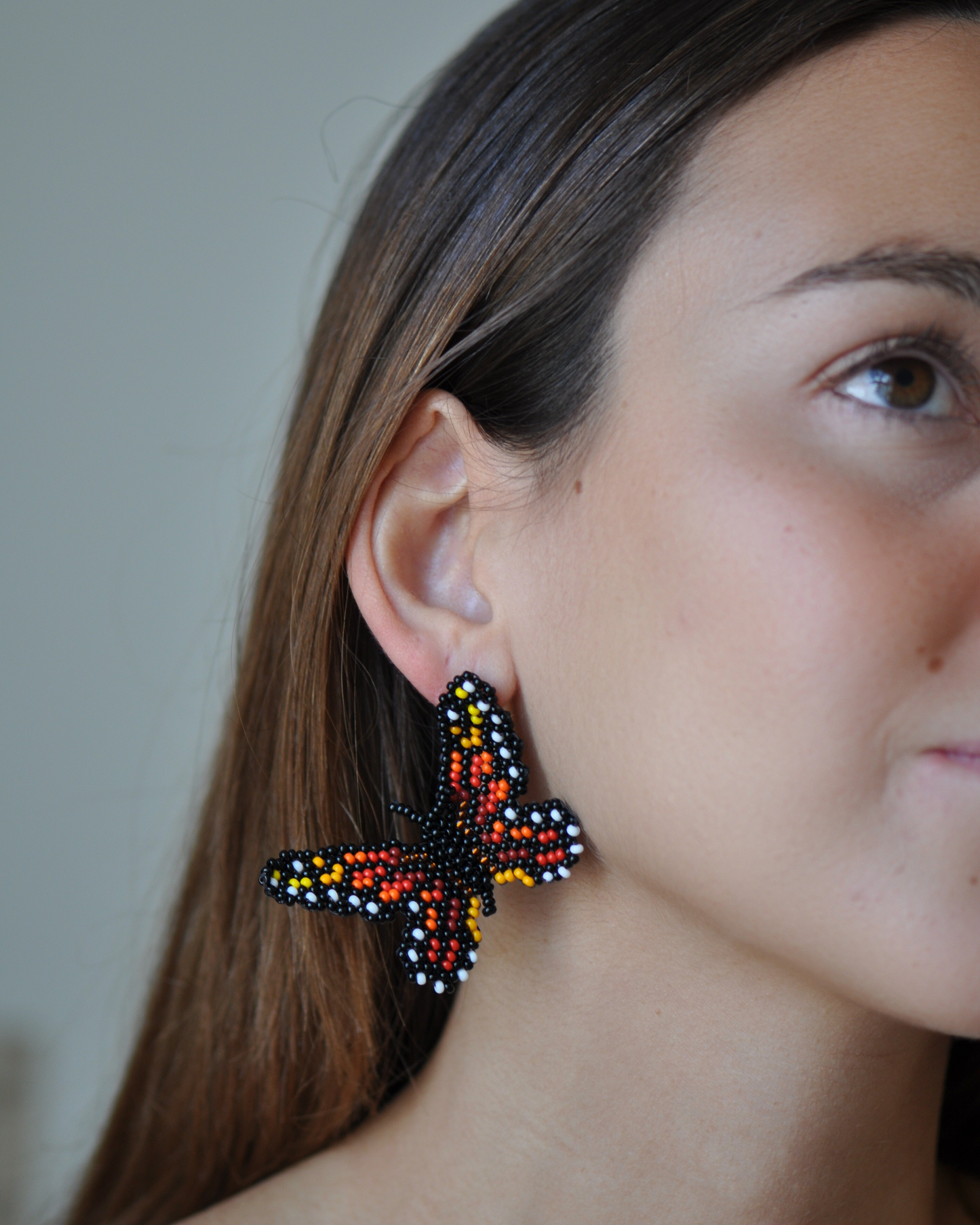 Small Beaded Butterfly Earrings