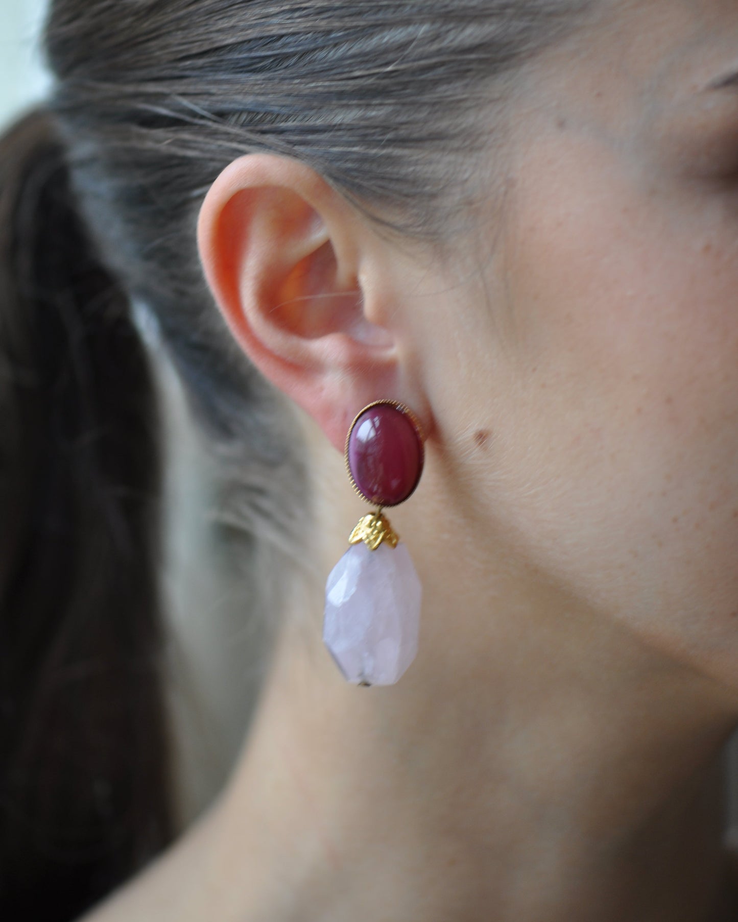 Lily Rose Quartz Earrings