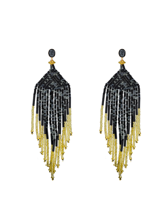 Beaded Feather Earrings