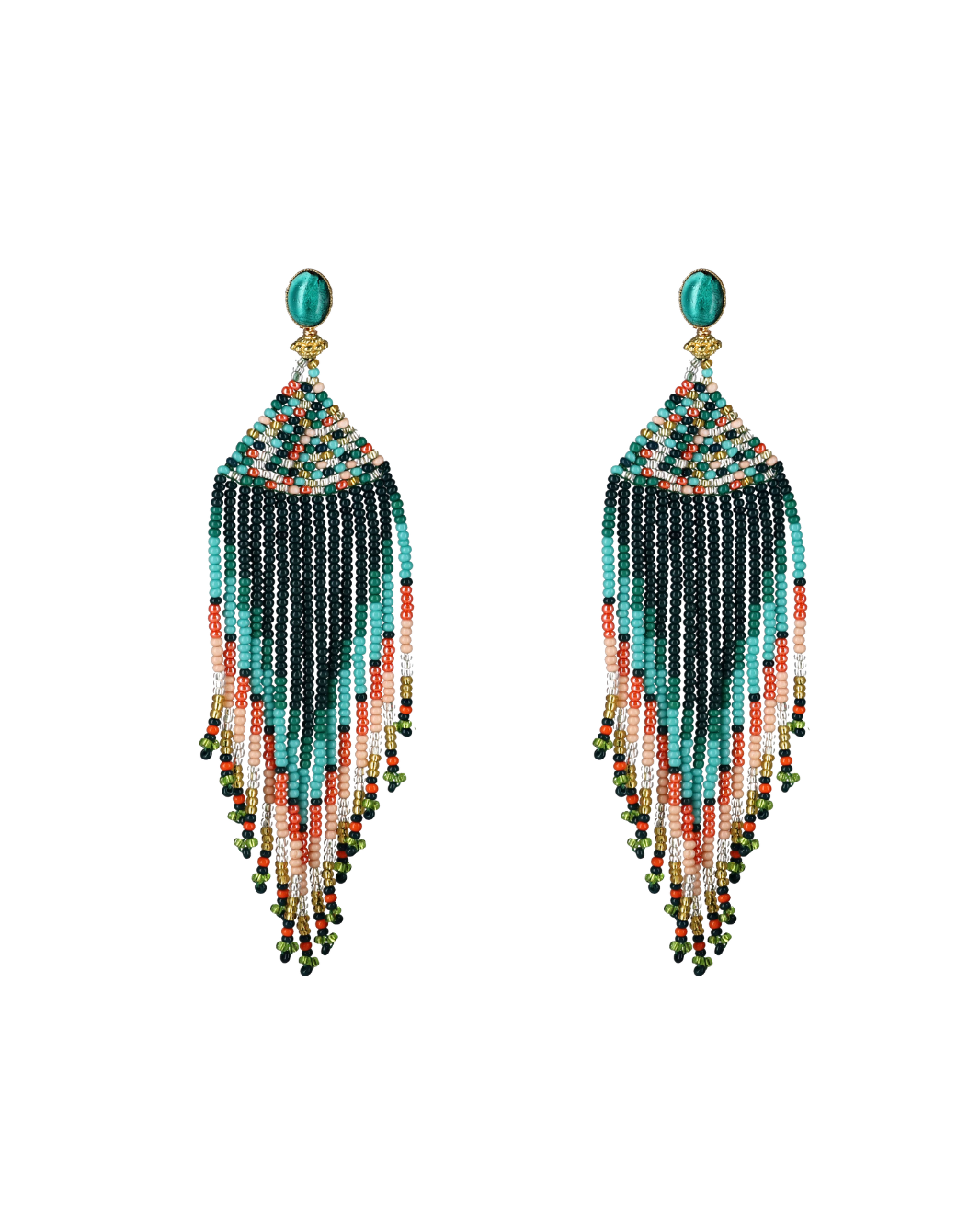 Beaded Feather Earrings