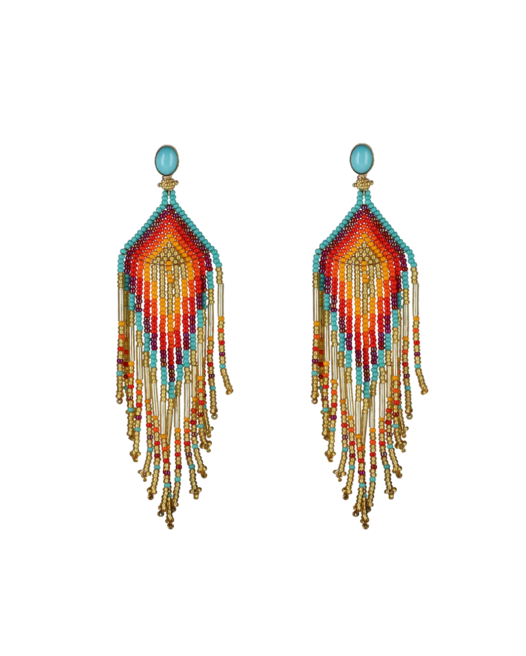 Beaded Feather Earrings