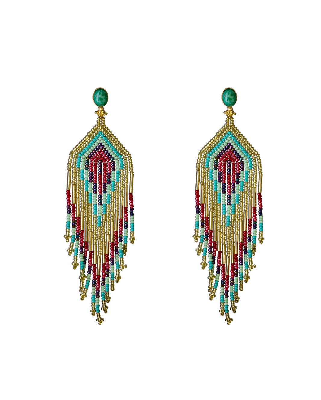 Beaded Feather Earrings