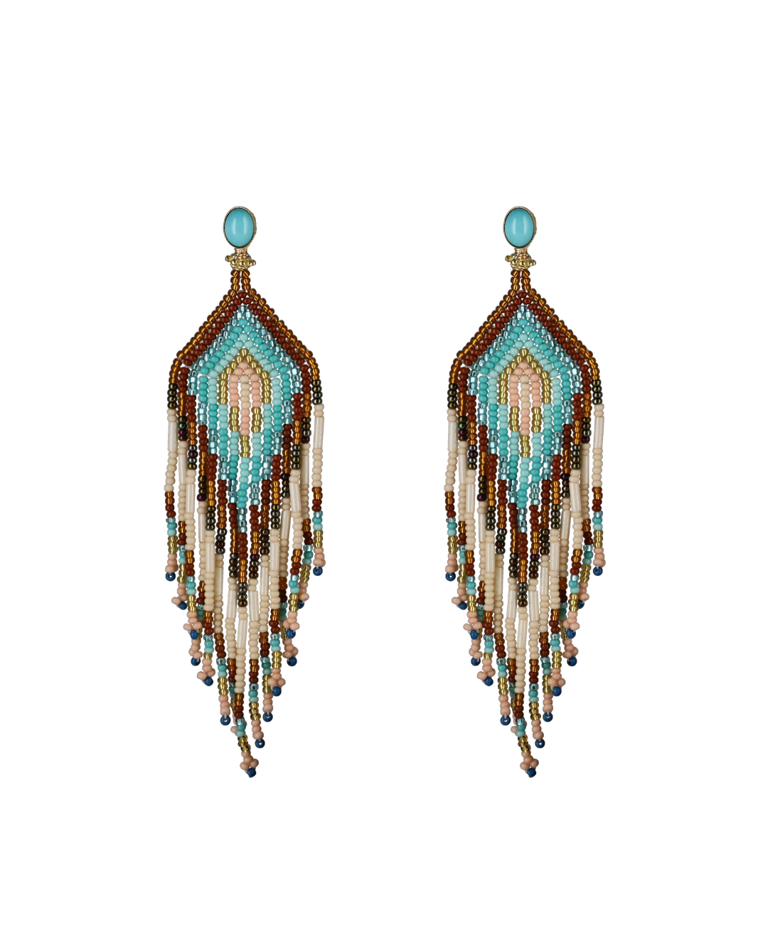 Beaded Feather Earrings