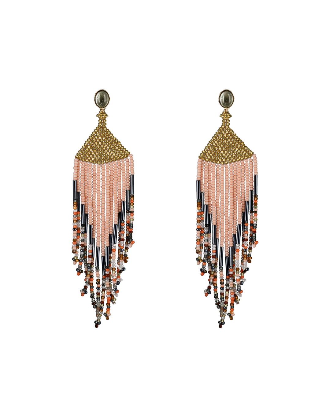 Beaded Feather Earrings