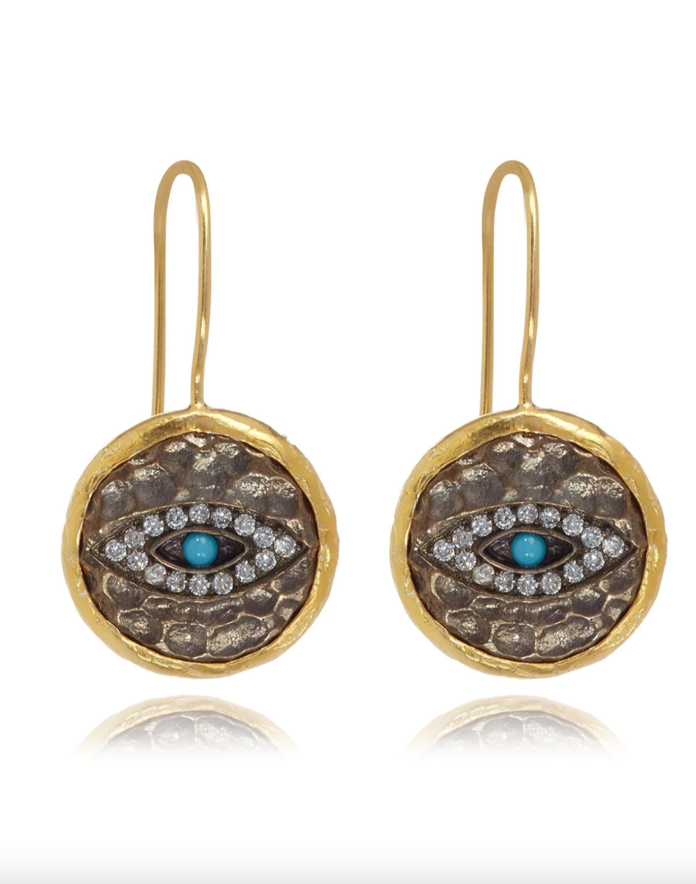 Evil Eye & Medusa Circle Earrings
