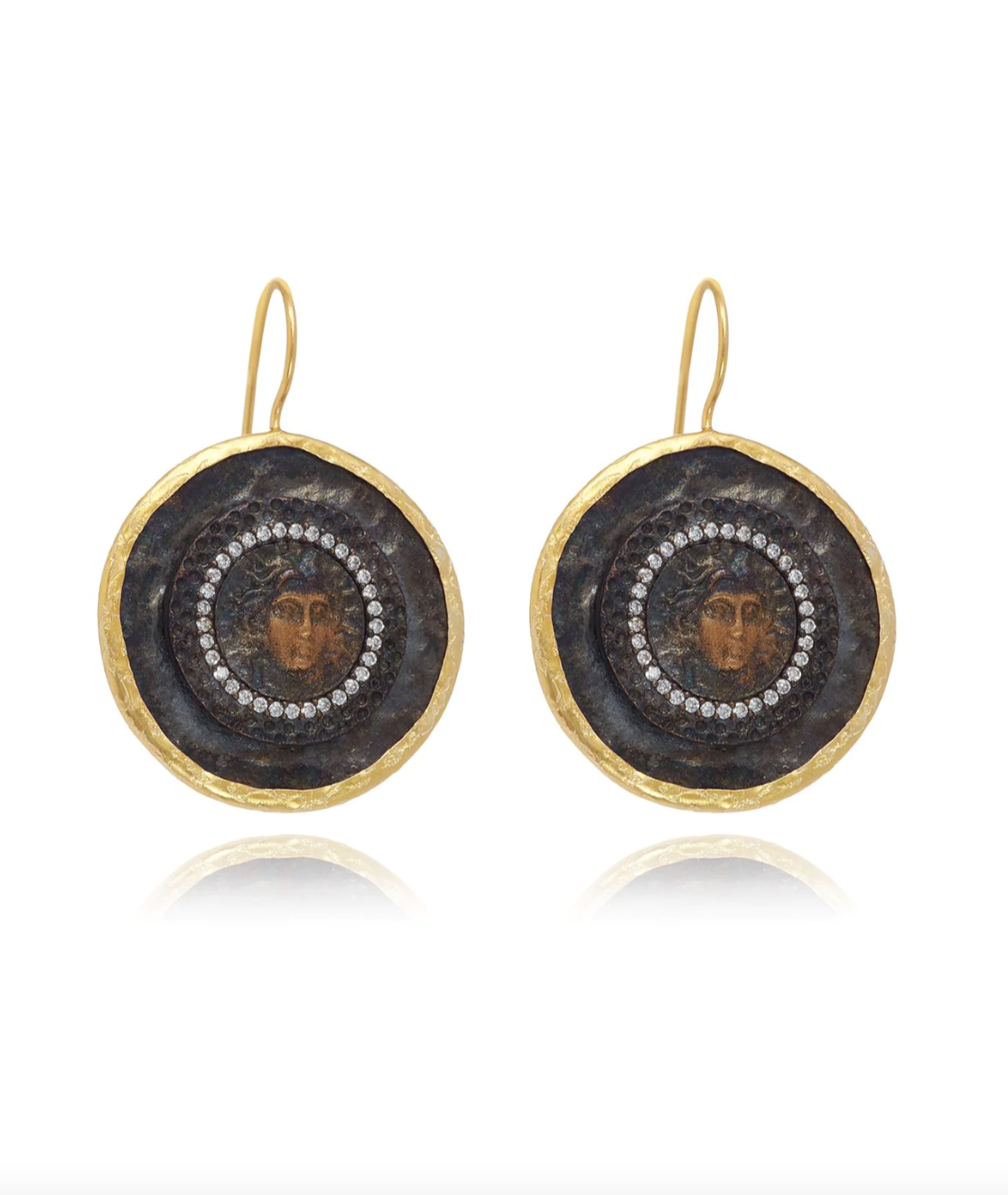 Evil Eye & Medusa Circle Earrings