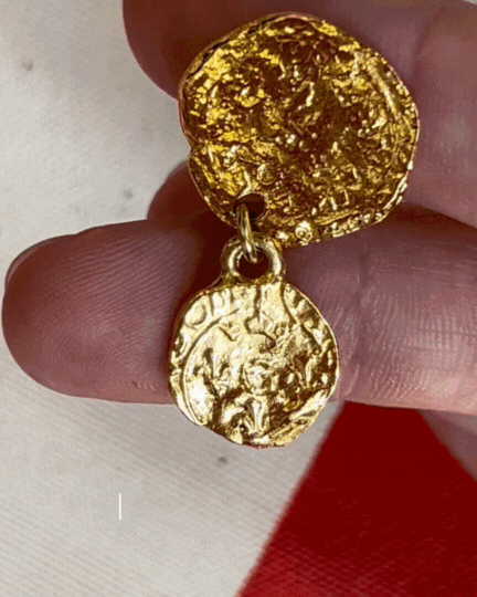 Leonidas Earrings Two Coins