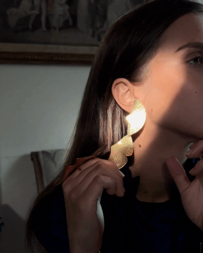 Ginkgo Double Leaf Earrings