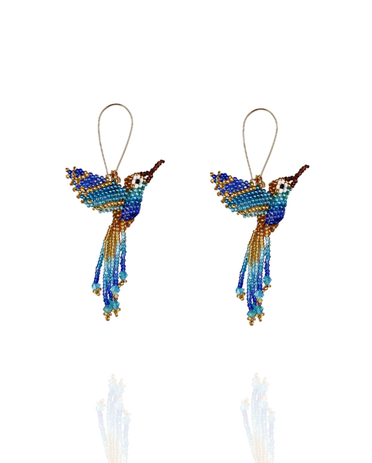 Beaded Hummingbird Earrings