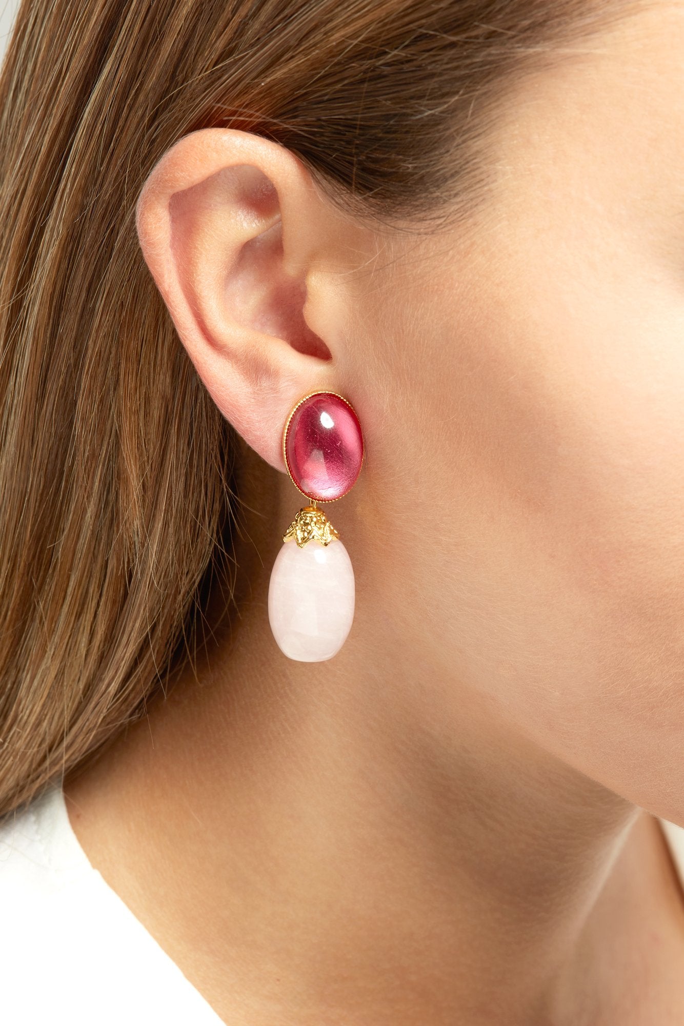 Sylvia Rose Quartz Earrings