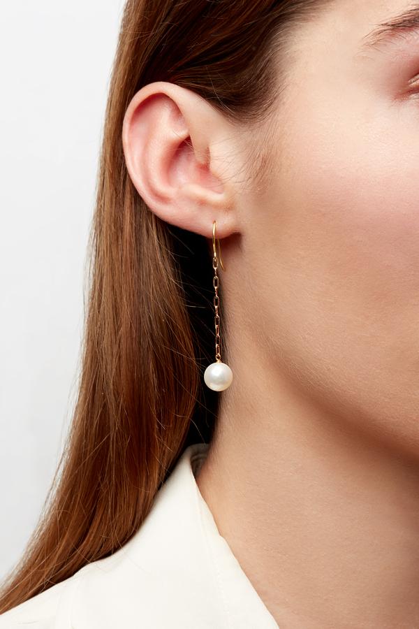 Candida Earrings with One Pearl