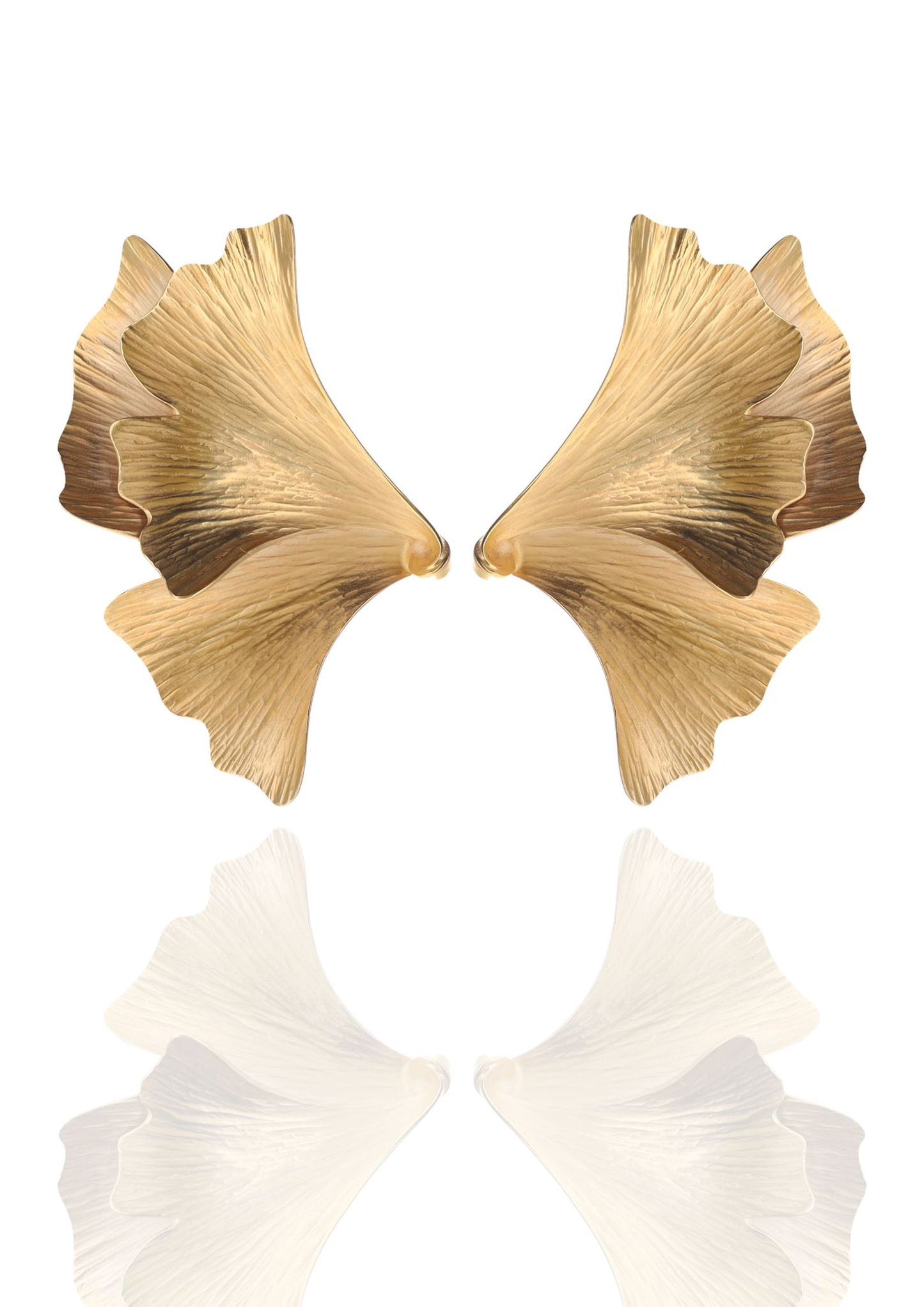 Ginkgo Double Leaf Cluster Earrings
