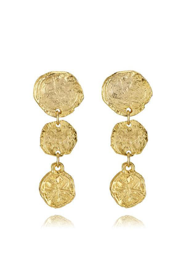 Leonidas Earrings Three Coins