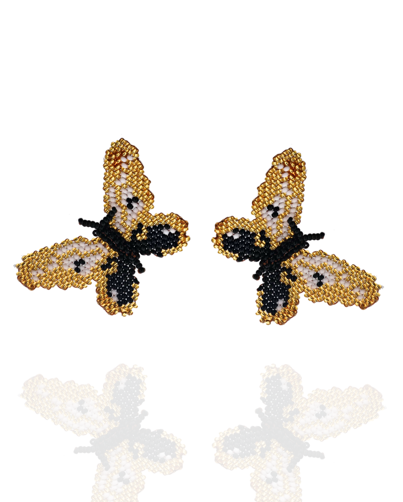 Small Beaded Butterfly Earrings