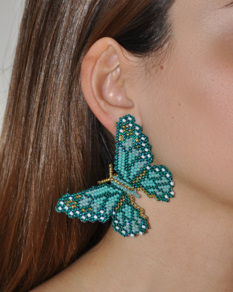 Beaded Butterfly Earrings