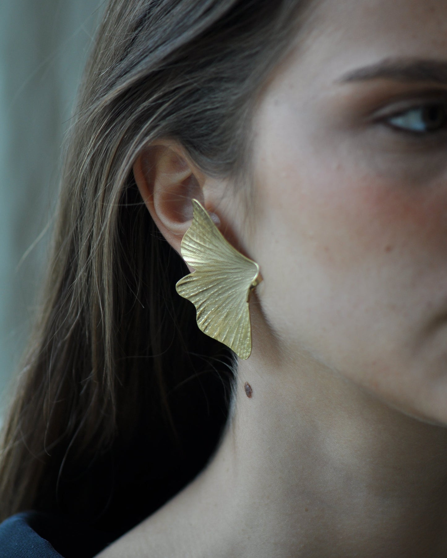 Ginkgo Single Leaf Earrings