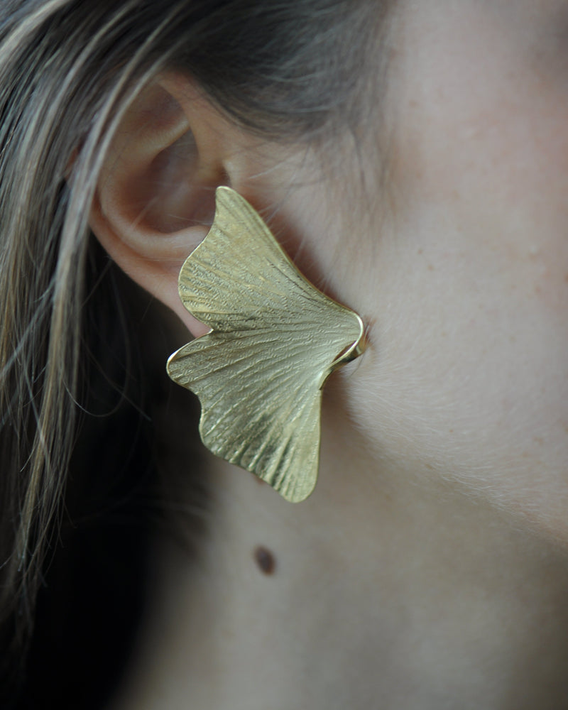 Ginkgo Single Leaf Earrings
