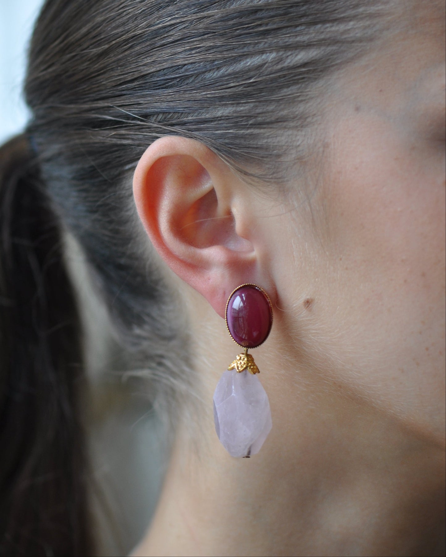 Lily Rose Quartz Earrings