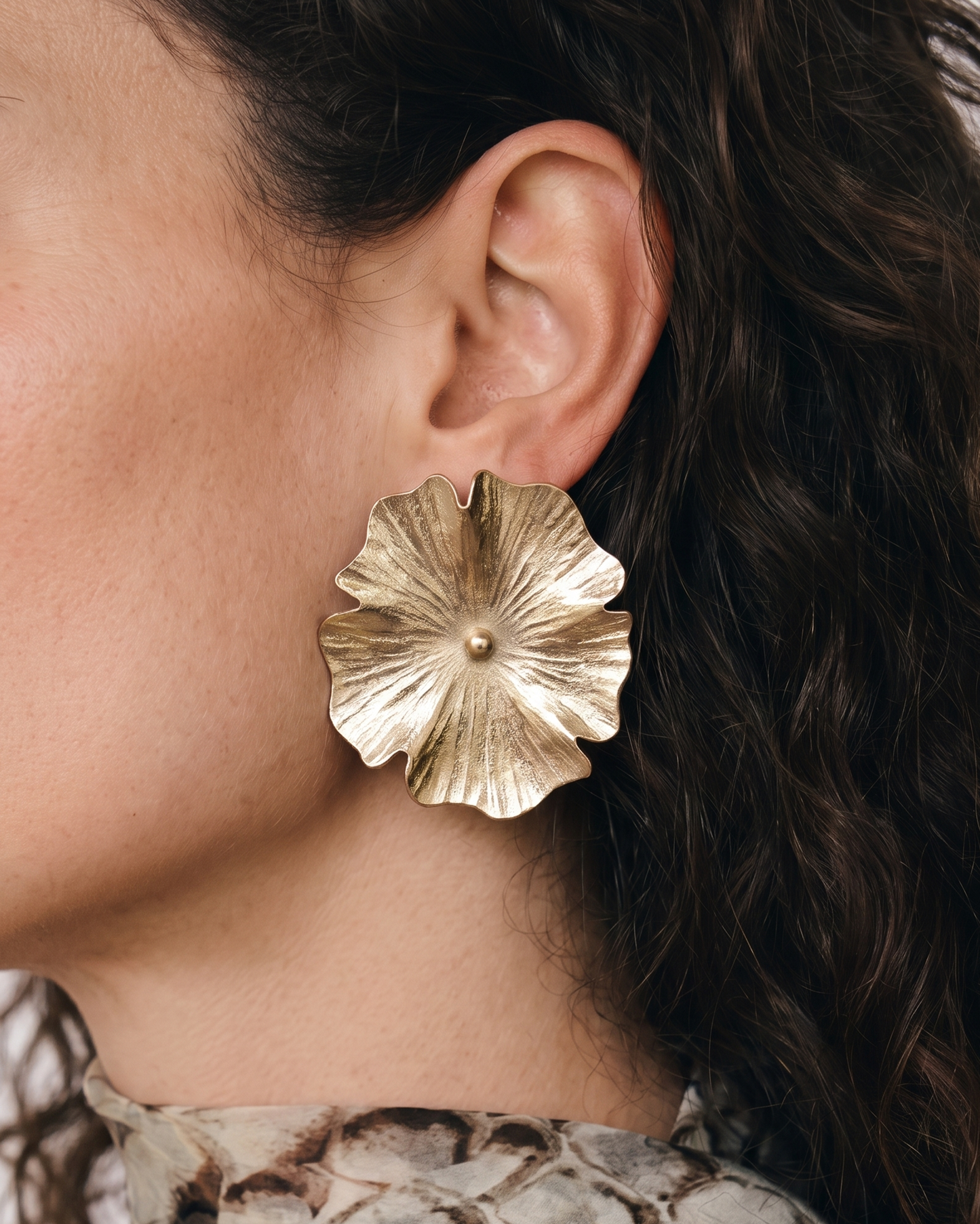 Ginkgo Single Flower Earrings