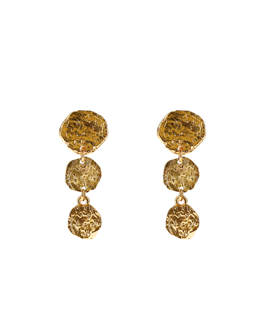 Leonidas Earrings Three Coins