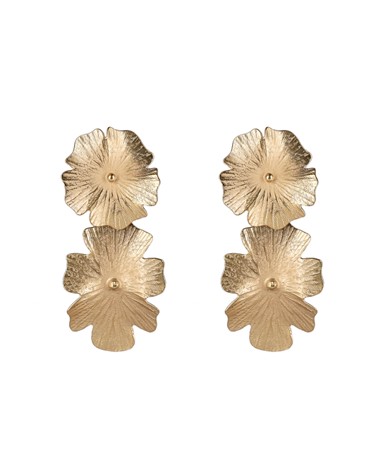 Ginkgo Double Flower Earrings