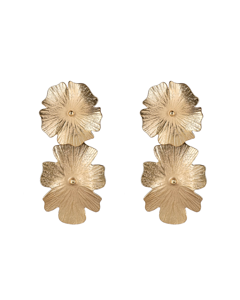 Ginkgo Double Flower Earrings