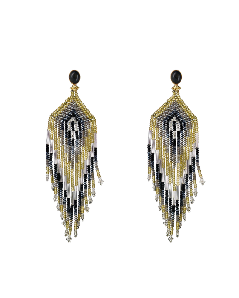 Beaded Feather Earrings
