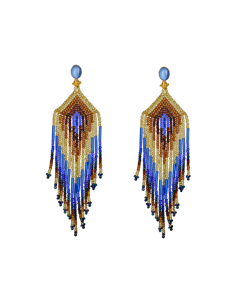 Beaded Feather Earrings