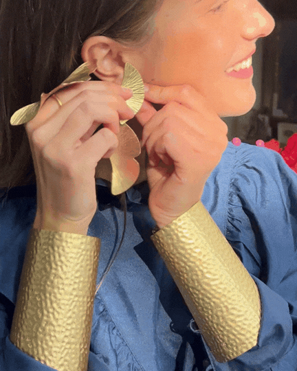 Ginkgo Double Leaf Earrings