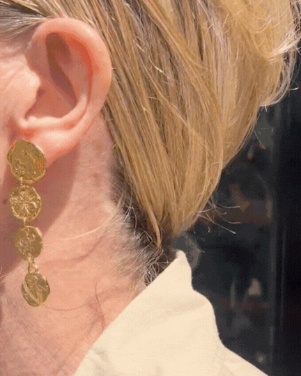 Leonidas Earrings Four Coins
