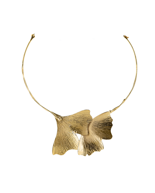 Ginkgo Double Leaf Short Necklace