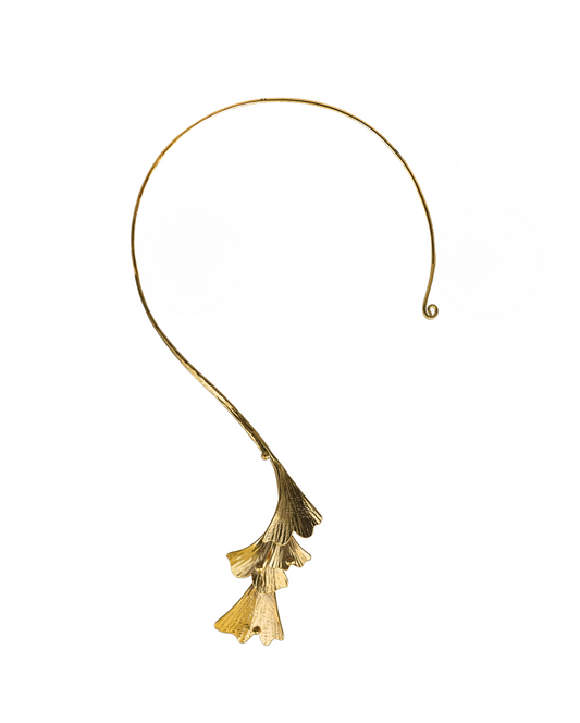 Ginkgo Leaves Open Loop Necklace