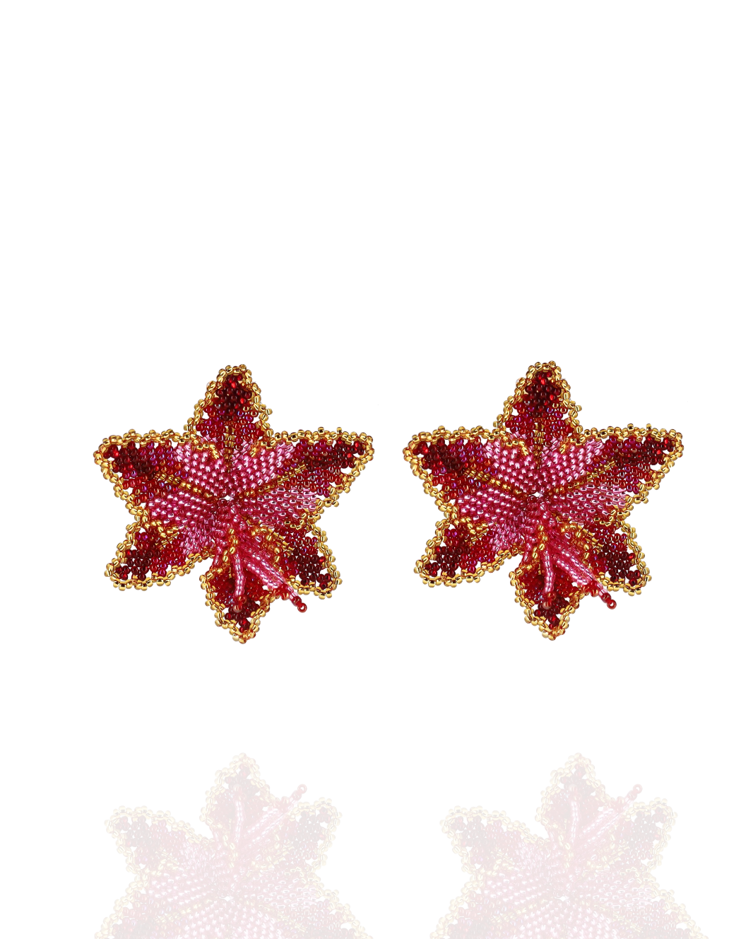 Beaded Orchid Earrings