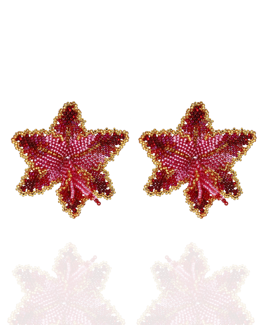 Beaded Orchid Earrings