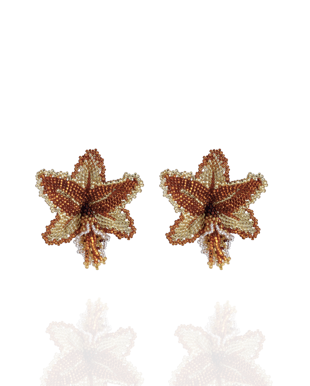 Beaded Orchid Earrings