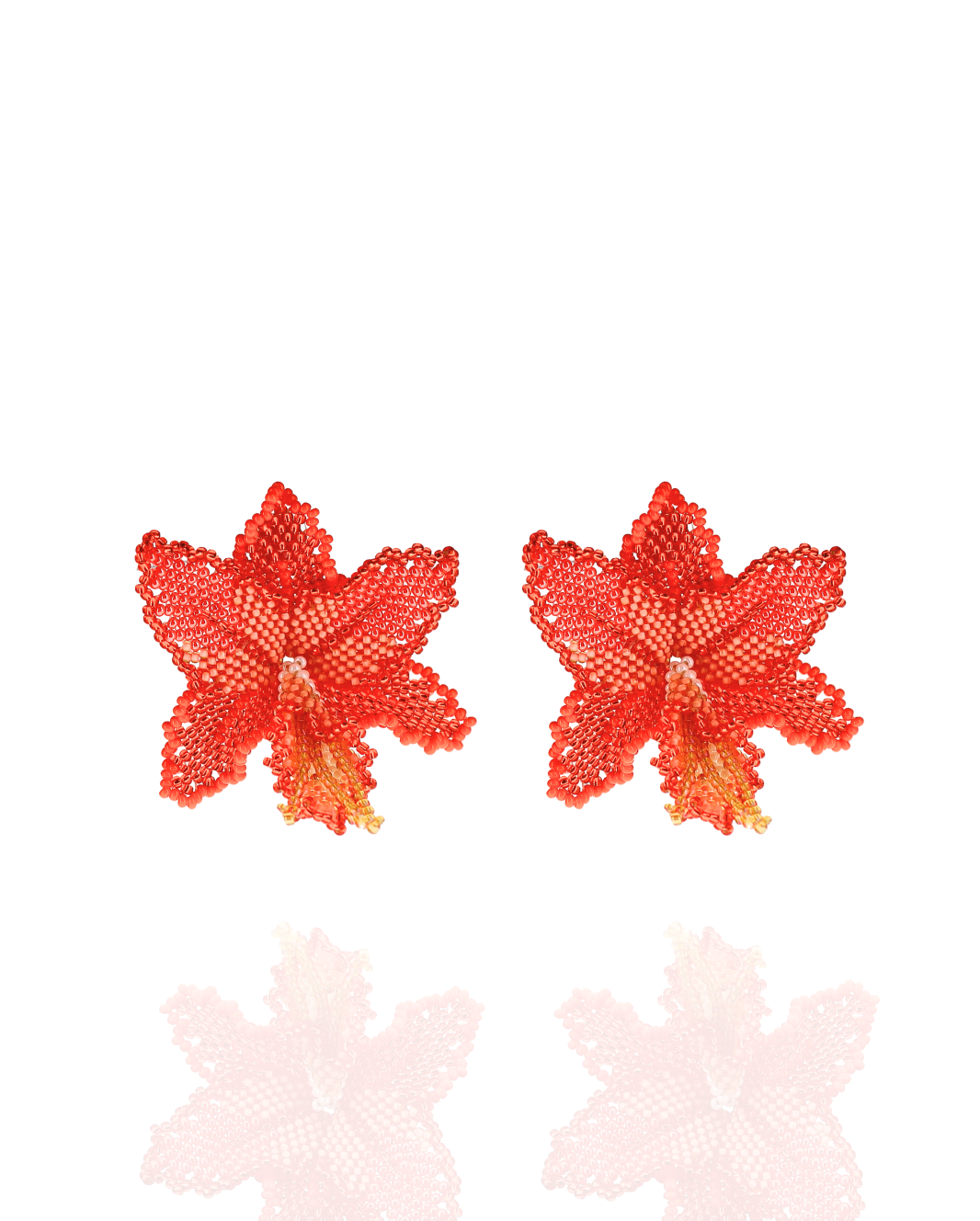 Beaded Orchid Earrings