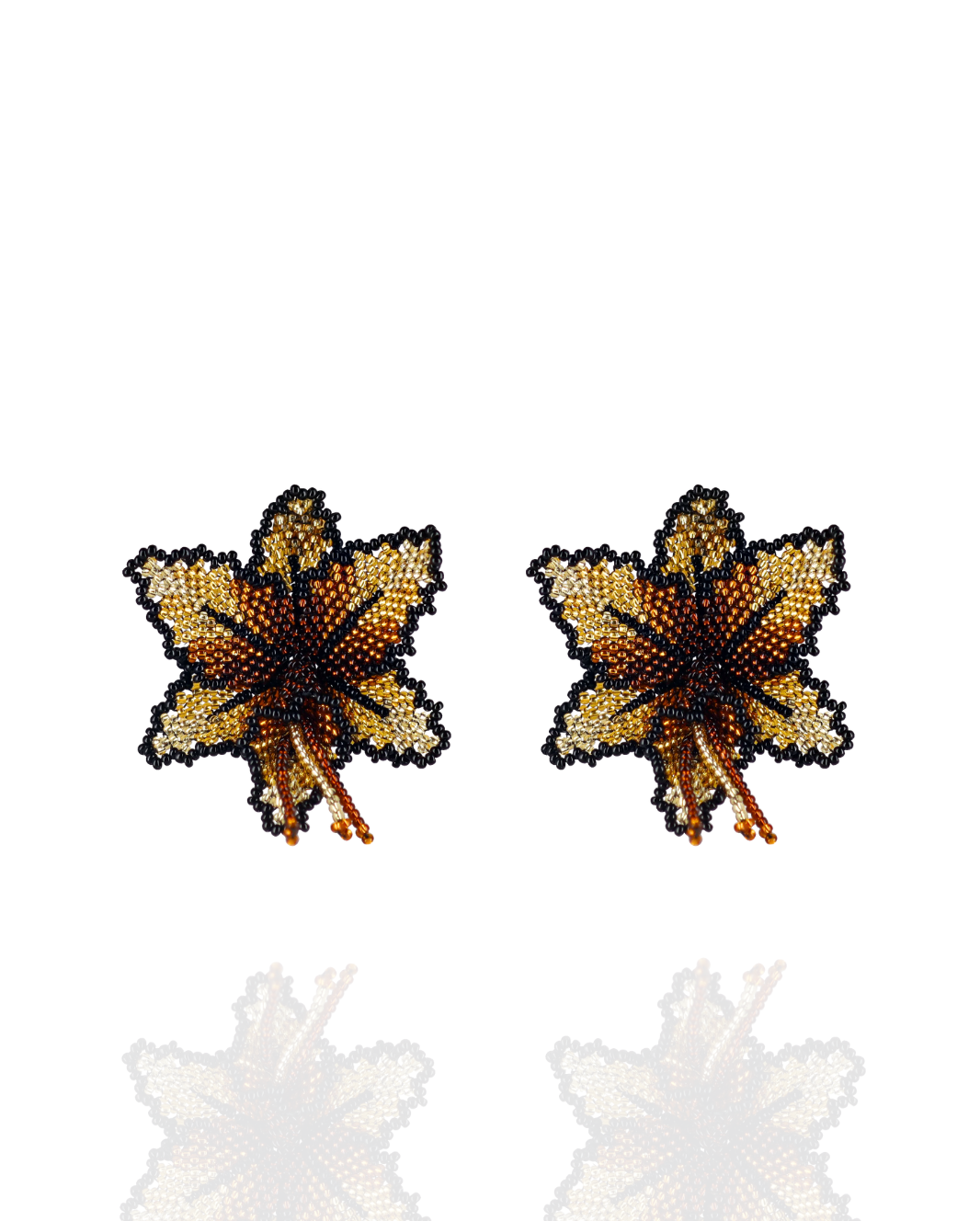 Beaded Orchid Earrings