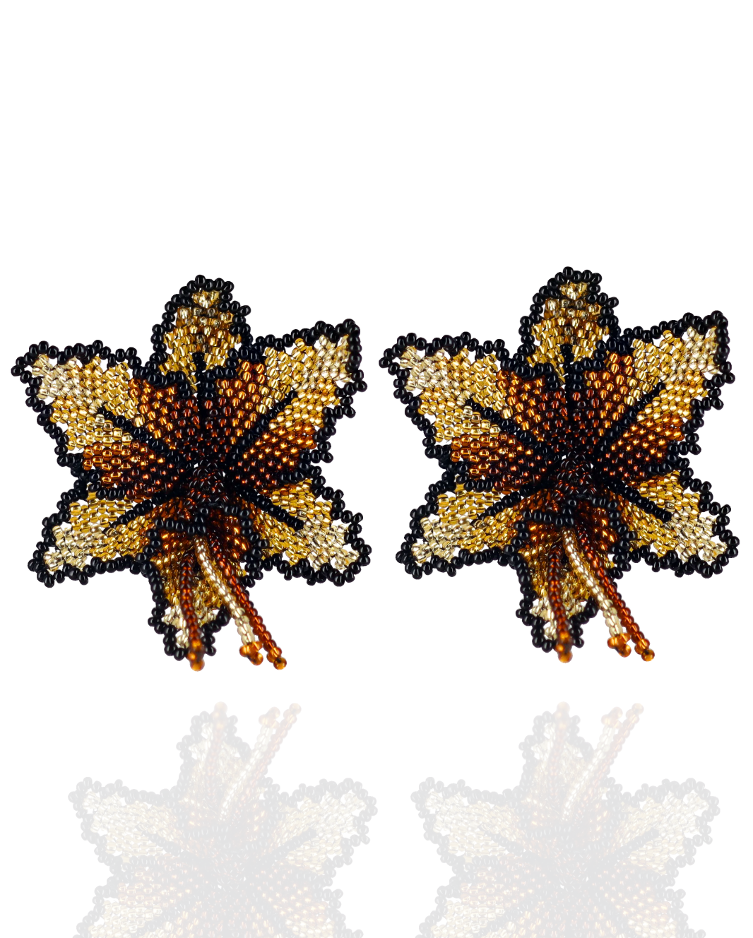Beaded Orchid Earrings