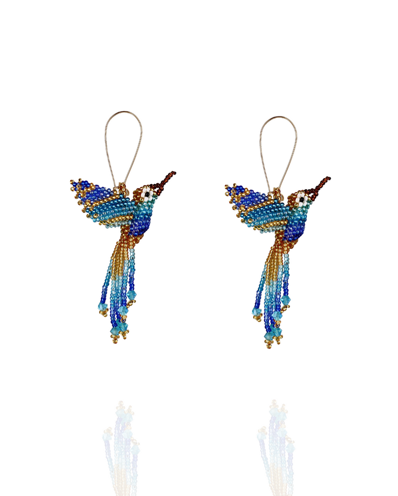 Beaded Hummingbird Earrings