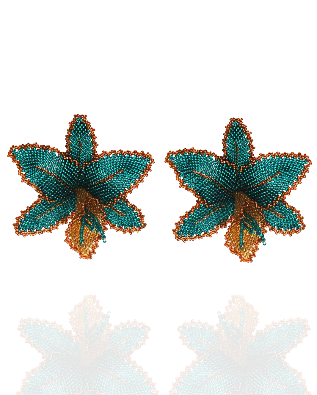 Beaded Orchid Earrings